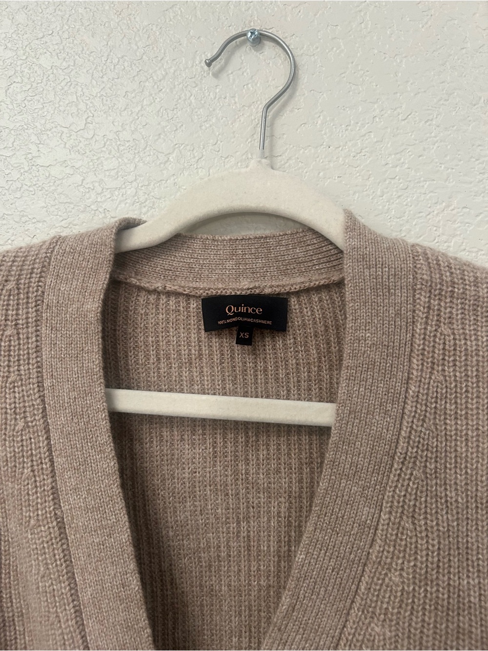 Quince Cashmere Fisherman Boxy Cropped Cardigan Sweater Oversized XS Button Fron - Picture 9 of 13